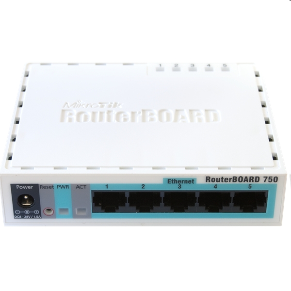 Router 5port MikroTik hEX RB750Gr3 L4 256MB 5x GbE port router fotó, illusztráció : RB750GR3