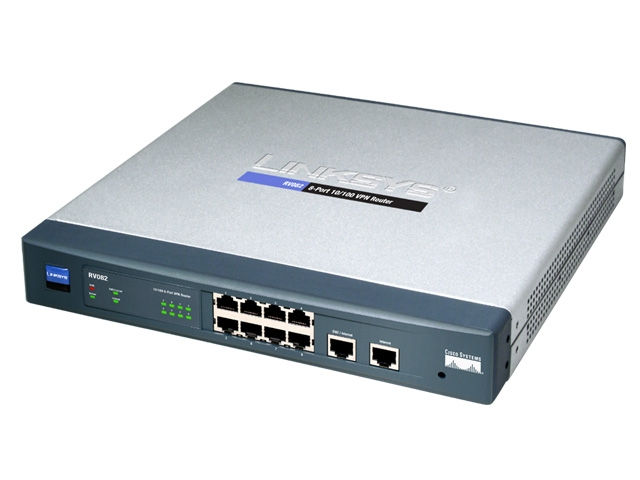 Cisco RV082 Vezetékes 8 10/100Mbps LAN, 2 WAN VPN router fotó, illusztráció : RV082-EU
