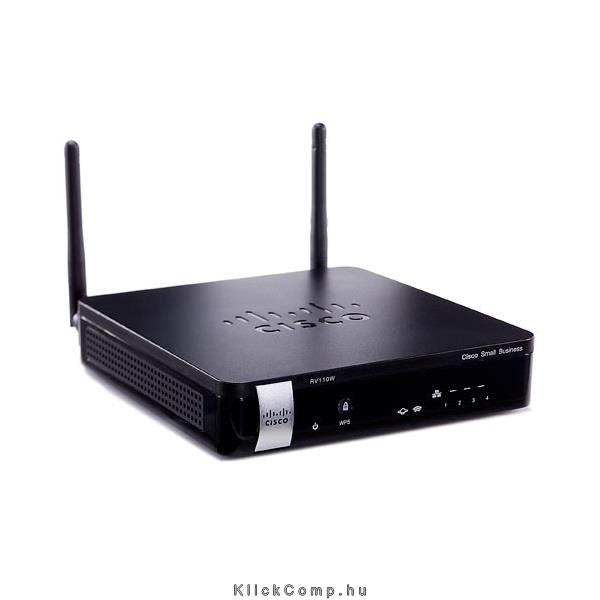 WiFi Firewall Cisco RV110W vezeték nélküli Firewall router Wireless-N, 4 port, fotó, illusztráció : RV110W-E-G5-K9