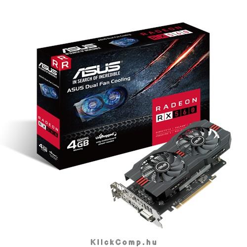 VGA RX-560 4GB DDR5 OC PCI-Ex16x ASUS AMD Videokártya fotó, illusztráció : RX560-4G