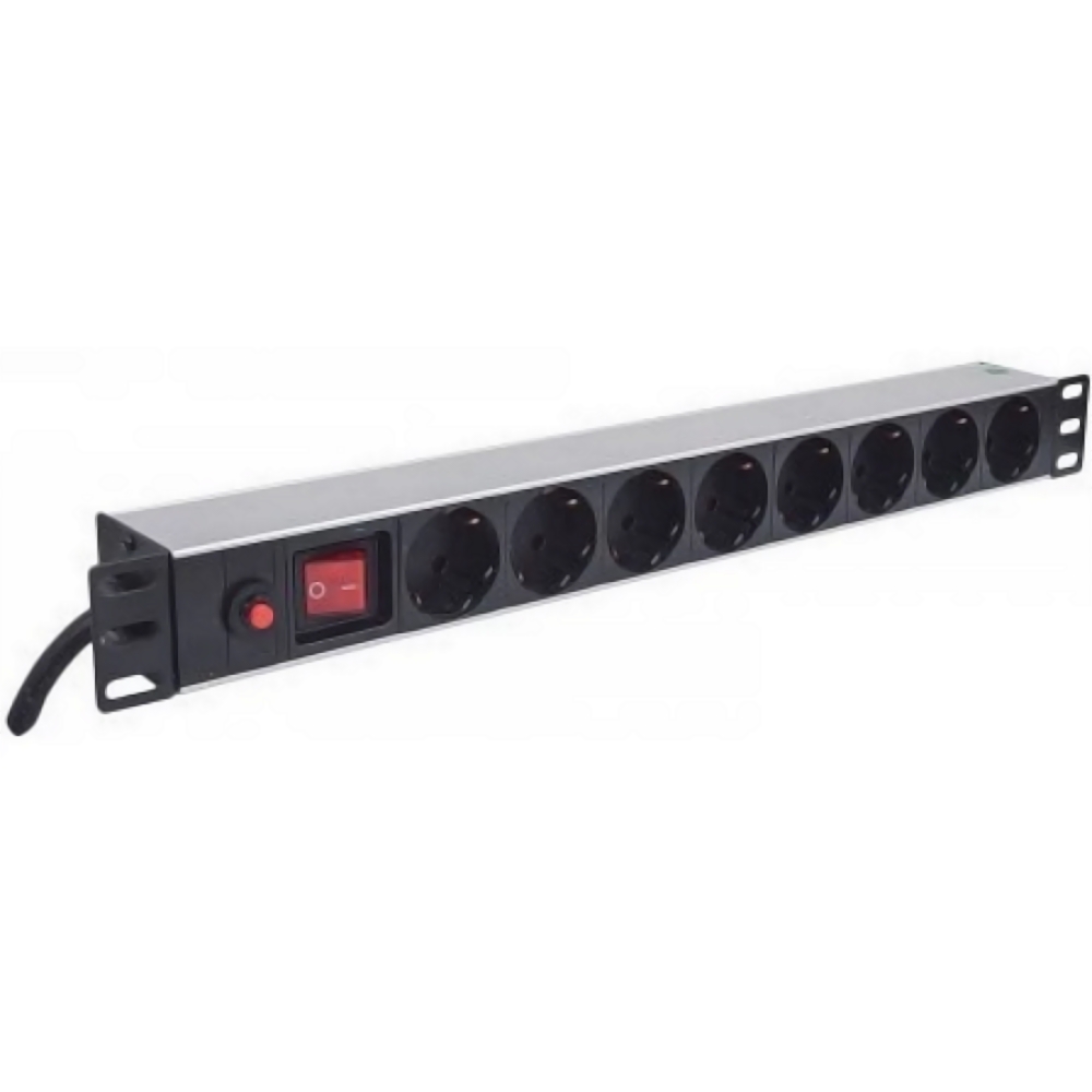 Elosztó 8 aljzat, LED fény, 3m, túlfeszültség védelem Rackmount fotó, illusztráció : Rackmount-713986