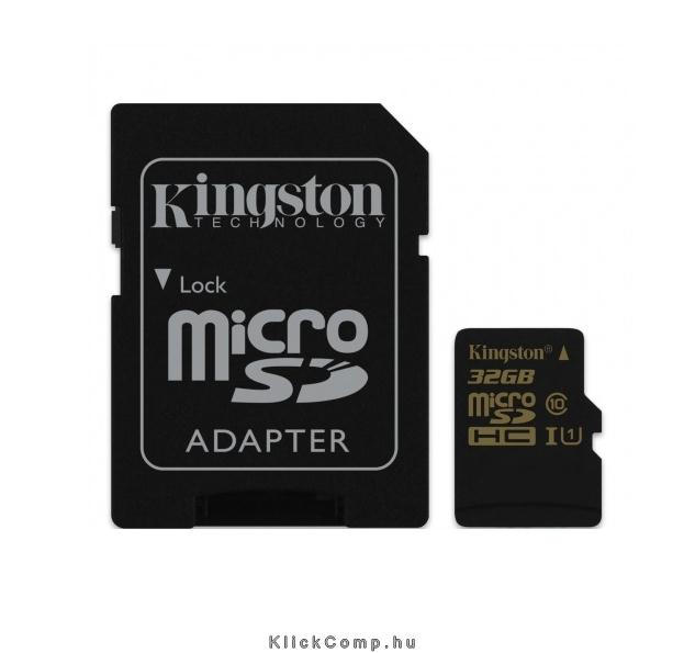 32GB SD micro SDHC Class 10 UHS-I SDCA10/32GB memória kártya adapterrel fotó, illusztráció : SDCA10_32GB