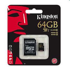 Memória kártya 64GB SD micro (SDXC Class U3 UHS-I) Kingston SDCG/64GB  adapterr fotó, illusztráció : SDCG_64GB