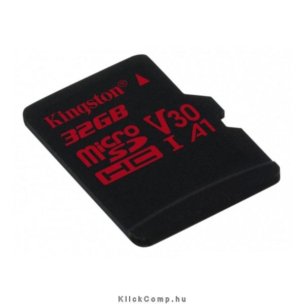 Memória-kártya 32GB SD micro SDHC Class 10  UHS-I U3 Kingston Canvas React fotó, illusztráció : SDCR_32GBSP