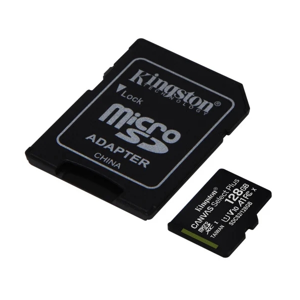 128GB Memória-kártya SD micro Kingston Canvas Select Plus adapterrel fotó, illusztráció : SDCS2_128GB