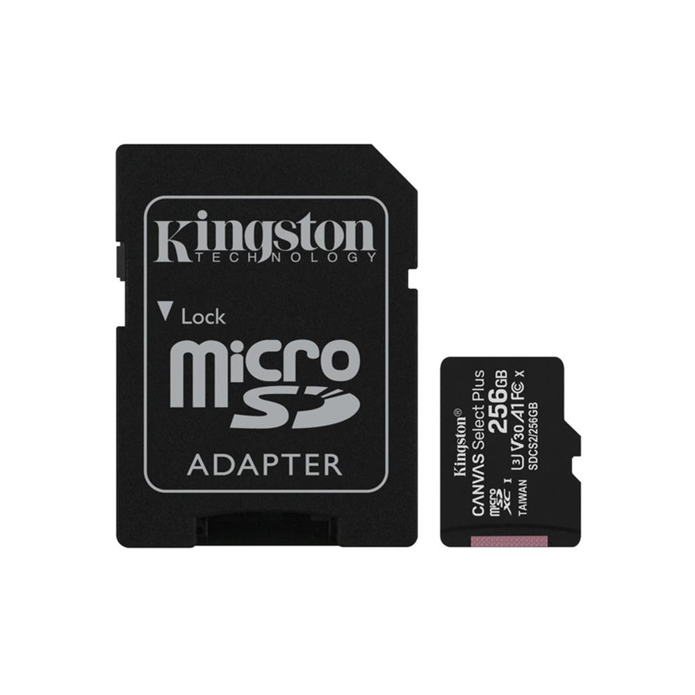 Memória-kártya 256GB SD micro adapterrel SDXC Class 10 A1 Kingston Canvas Selec fotó, illusztráció : SDCS2_256GB