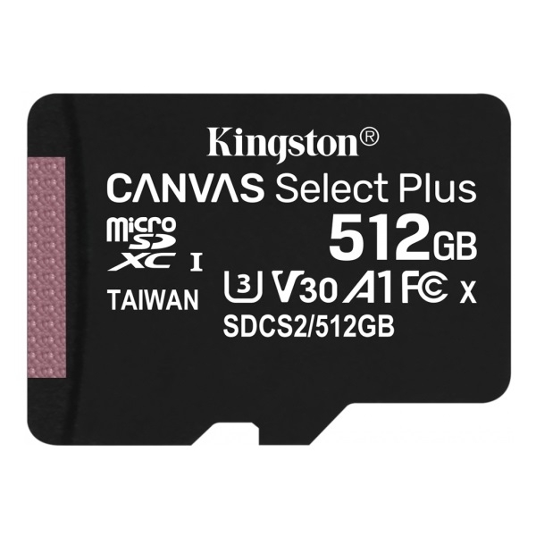 Memória-kártya 512GB SD micro SDXC Class 10 A1 Kingston Canvas Select Plus fotó, illusztráció : SDCS2_512GBSP
