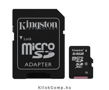 64GB SD micro SDXC Class 10 SDCX10/64GB memória kártya adapterrel fotó, illusztráció : SDCX10_64GB