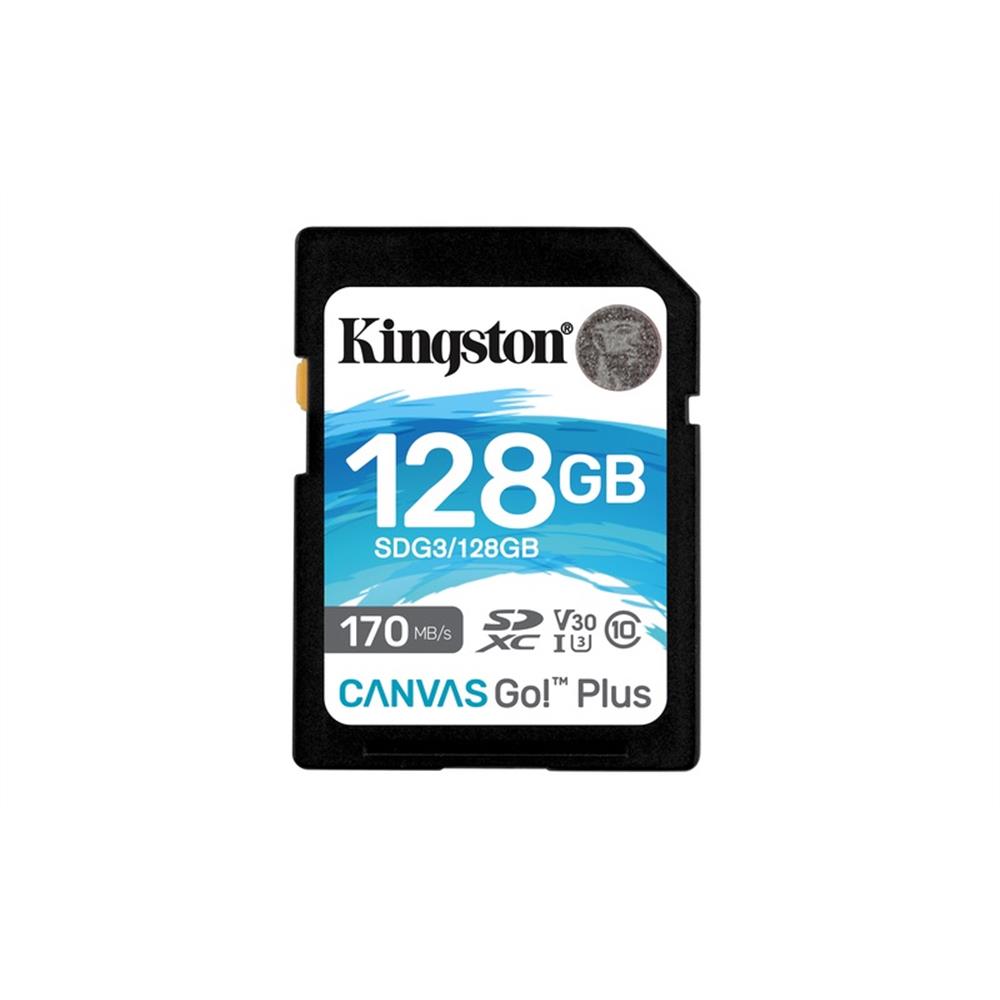 Memória-kártya 128GB SD (SDXC Class 10 UHS-I U3) Kingston Canvas Go Plus SDG3/1 fotó, illusztráció : SDG3_128GB