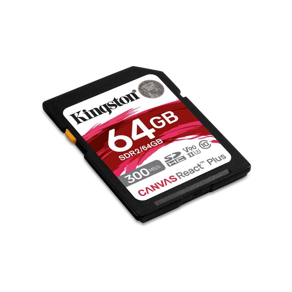 Memória-kártya 64GB microSDXC Class10 Kingston Canvas React Plus fotó, illusztráció : SDR2_64GB