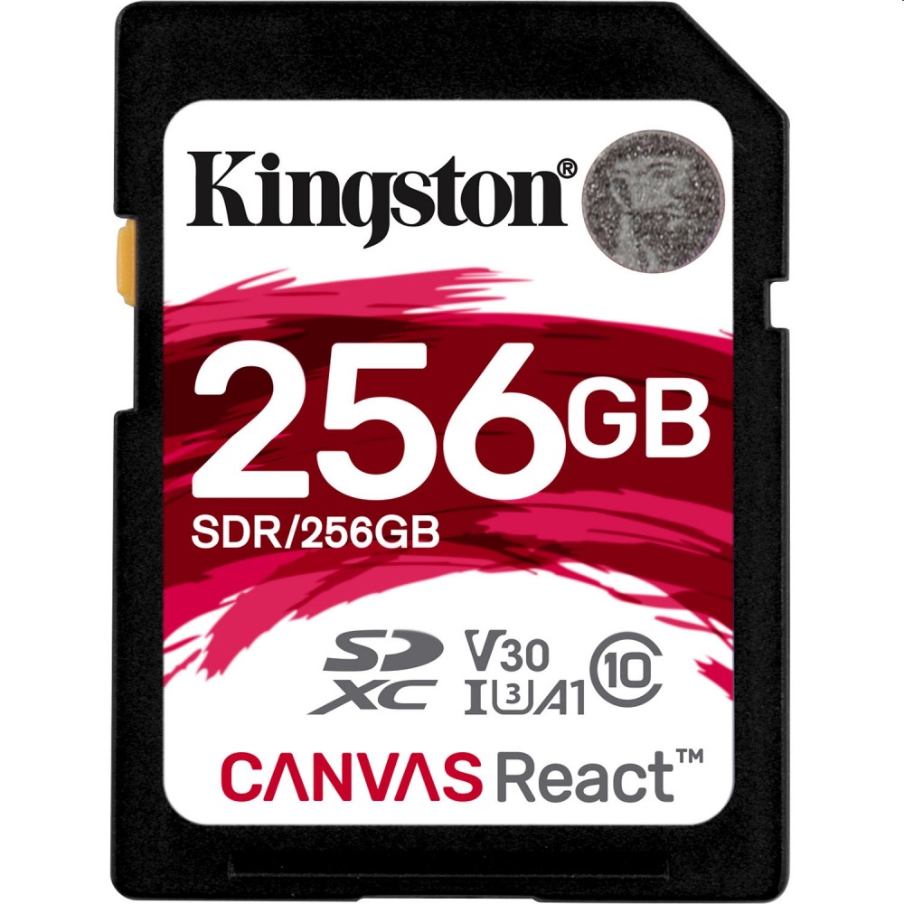 Memória-kártya 256GB SD Class 10 UHS-I U3 Kingston Canvas React SDXC  SDR/256GB fotó, illusztráció : SDR_256GB