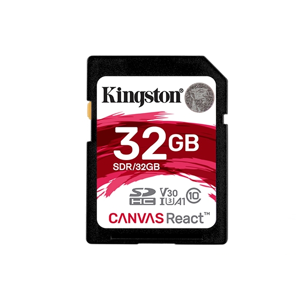 Memória-kártya 32GB SD SDHC Class 10  UHS-I U3 Kingston Canvas React (SDR/32GB) fotó, illusztráció : SDR_32GB