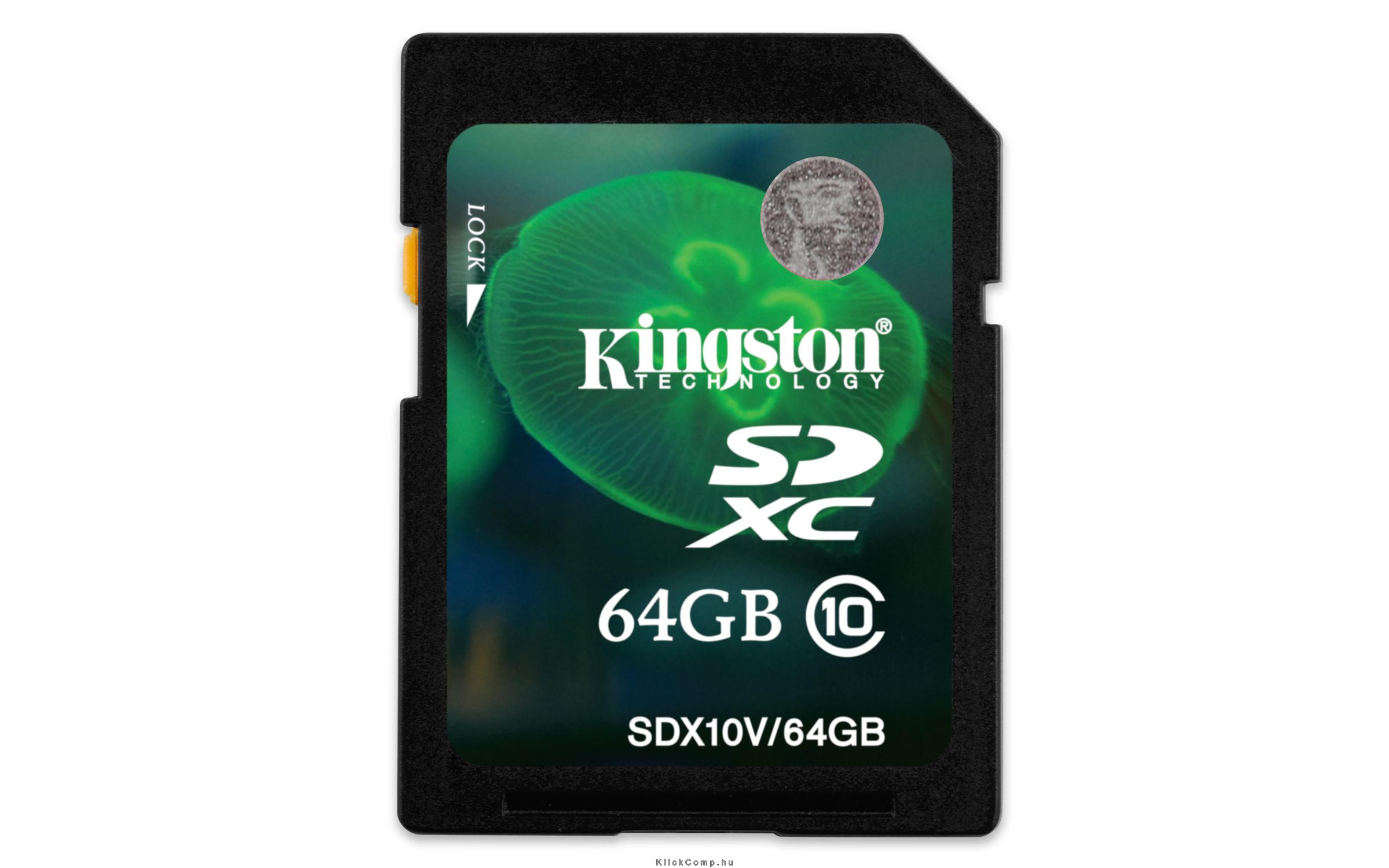 64GB SD SDXC Class 10 SDX10V/64GB memória kártya fotó, illusztráció : SDX10V_64GB