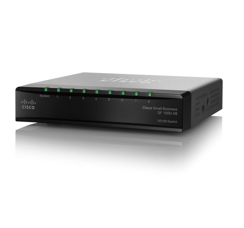 Cisco SF100D-08P 8port 10/100Mbps LAN nem menedzselhető asztali Switch fotó, illusztráció : SF100D-08P-EU