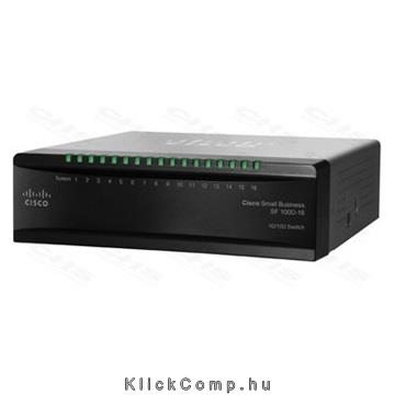 Cisco SF100D-16 16port 10/100Mbps LAN nem menedzselhető asztali Switch fotó, illusztráció : SF100D-16-EU