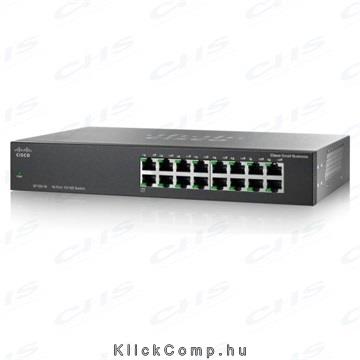 Cisco SF100-16 16port 10/100Mbps LAN nem menedzselhető asztali Switch fotó, illusztráció : SF100-16-EU