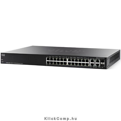 Cisco SF300-24MP 24 LAN 10/100Mbps, 2 miniGBIC, 2 RJ45 menedzselhető MaxPoE swi fotó, illusztráció : SF300-24MP-K9-EU