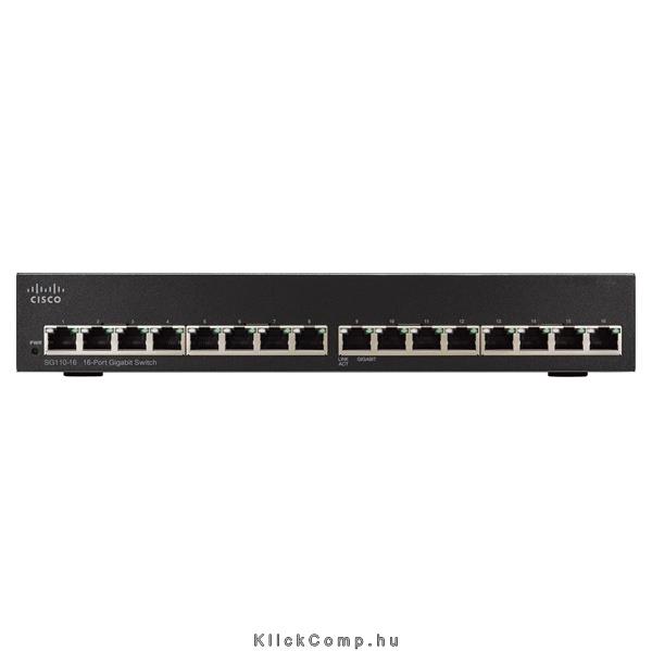 16 port switch GbE LAN nem menedzselhető rack Cisco SG110-16 fotó, illusztráció : SG110-16-EU
