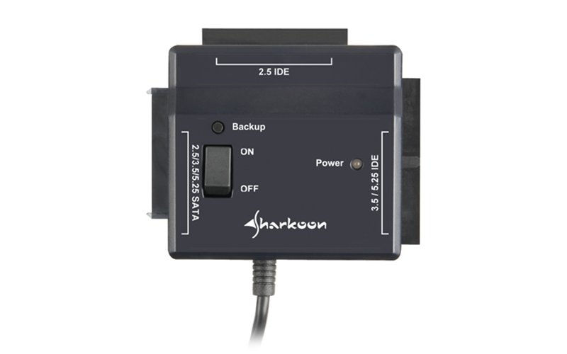 HDD Dokkoló Adapter DriveLink 2,5 -3,5 -5,25  Sata-IDE HDD/ODD; USB csatlakozó; fotó, illusztráció : SHARK-4044951006403