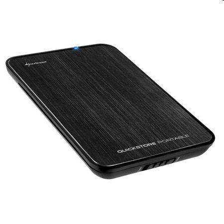 Külső HDD Ház 2.5  QuickStore Portable fekete; max 9,5mm 2,5  Sata HDD USB csat fotó, illusztráció : SHARK-4044951009220