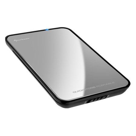 Külső HDD Ház 2.5  QuickStore Portable ezüst; max 9,5mm 2,5  Sata HDD USB csatl fotó, illusztráció : SHARK-4044951009237