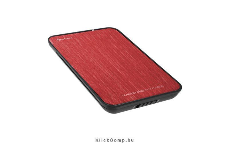 Külső HDD Ház 2.5  QuickStore Portable vörös; max 9,5mm 2,5  Sata HDD USB csatl fotó, illusztráció : SHARK-4044951009930
