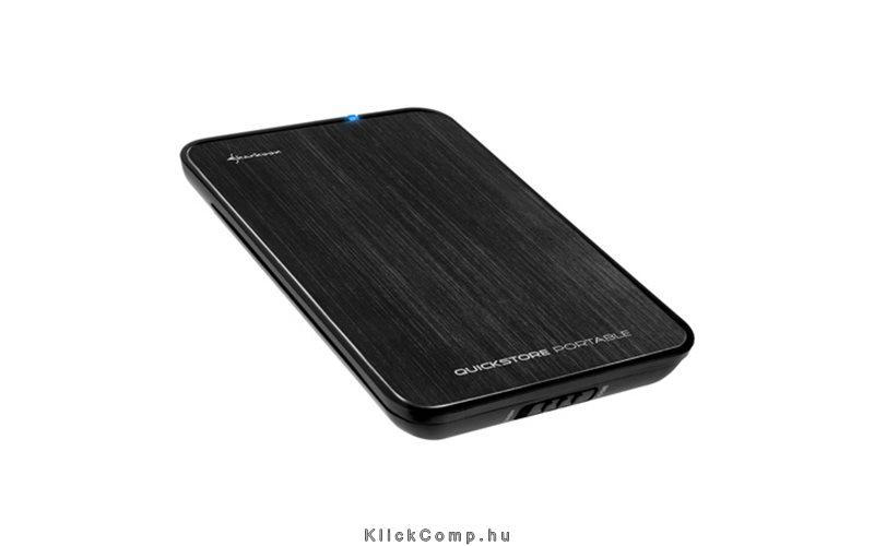 Külső HDD Ház 2.5  QuickStore Portable U3 fekete; max 9,5mm 2,5  SataHDD USB3.0 fotó, illusztráció : SHARK-4044951010202