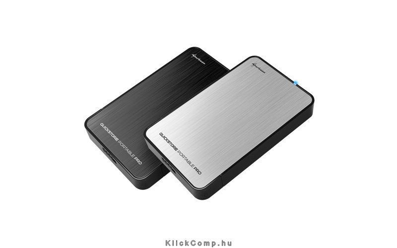 Külső HDD Ház 2.5  QuickStore Portable Pro U3 fekete; 9,5-12,5mm 2,5  Sata HDD fotó, illusztráció : SHARK-4044951011261