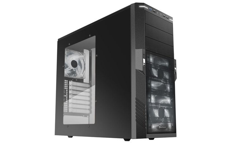 Számítógépház T9 Value fekete; fehér belső; ATX,mATX; alsó táp; 3x120mm fehér v fotó, illusztráció : SHARK-4044951011414