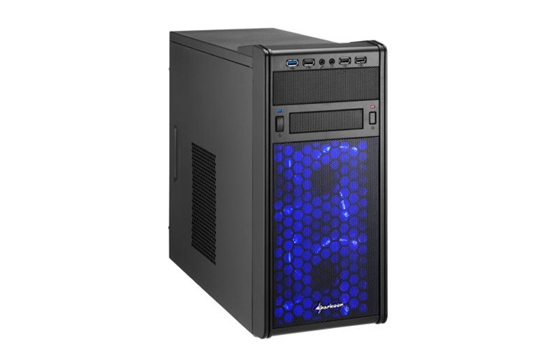 Számítógépház MicroATX 2xUSB3.0 2xUSB2.0 I/O SHARKOON MS120 fekete fekete belső fotó, illusztráció : SHARK-4044951012077
