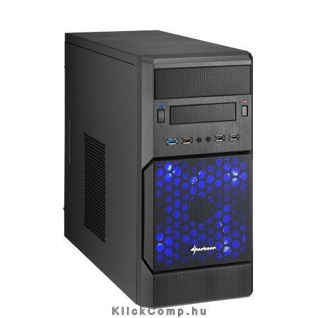 Számítógépház mATX 2xUSB3.0 2xUSB2.0 I/O SHARKOON MS140 fekete fekete belső fotó, illusztráció : SHARK-4044951012084