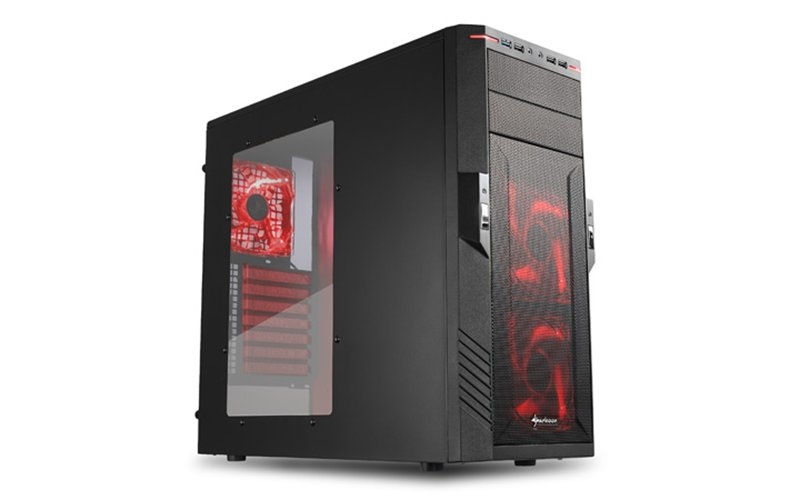 Számítógépház ATX mATX alsó táp 3x120mm v. 2xUSB3.0 2xUSB I/O SHARKOON T28 feke fotó, illusztráció : SHARK-4044951012367