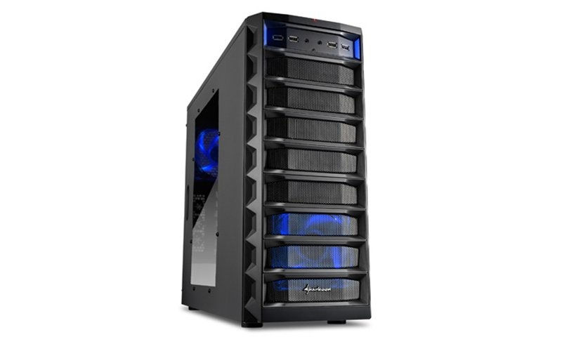 Számítógépház ATX alsó táp 2x120mm LED 2xUSB3.0 4xUSB2.0 I/O SHARKOON Rex8 Valu fotó, illusztráció : SHARK-4044951013203