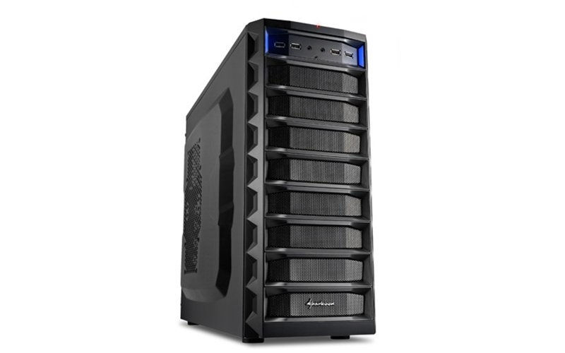 Számítógépház Rex8 Economy fekete; fekete belső; ATX; alsó táp; 6xUSB2.0; I/O fotó, illusztráció : SHARK-4044951013210