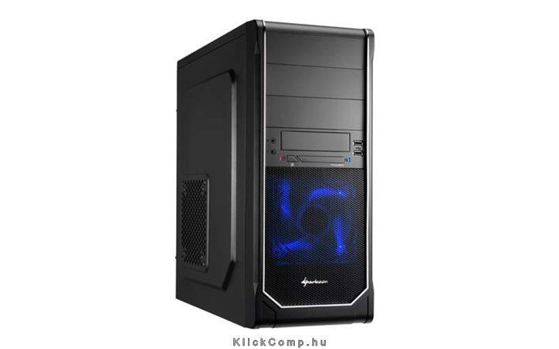 Számítógépház VS3-S Chrome fekete; Króm betét + 1x120mm kék ventilátor; ATX,mAT fotó, illusztráció : SHARK-4044951013357