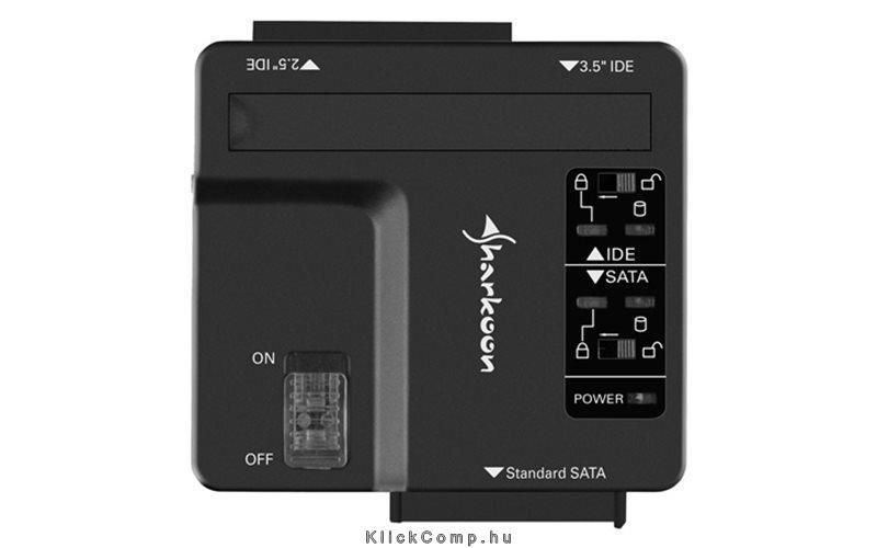 HDD Dokkoló Adapter DriveLink Combo USB3.0 2,5 -3,5 -5,25  Sata-IDE HDD/SSD/ODD fotó, illusztráció : SHARK-4044951013760