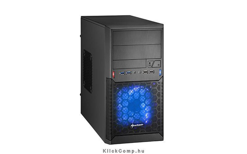Számítógépház MA-M1000 fekete; fekete belső; mATX; 2xUSB3.0; 2xUSB2.0; I/O fotó, illusztráció : SHARK-4044951013906