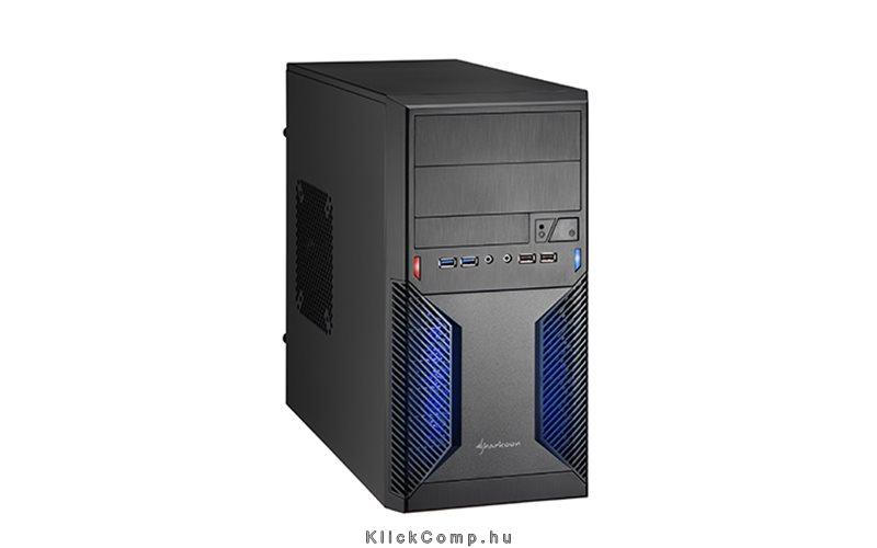 Számítógépház MA-I1000 fekete; fekete belső; mATX; 2xUSB3.0; 2xUSB2.0; I/O fotó, illusztráció : SHARK-4044951013920