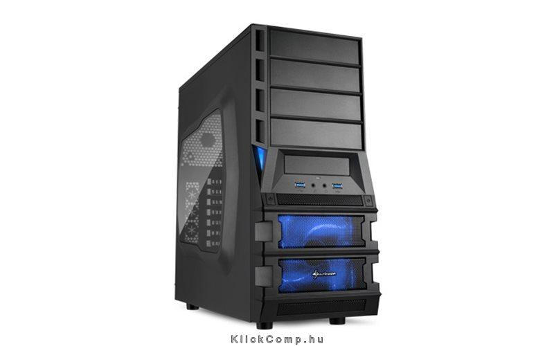 Számítógépház ATX mATX 1xUSB3.0 1xUSB2.0 I/O SHARKOON Vaya II Value fekete feke fotó, illusztráció : SHARK-4044951014071