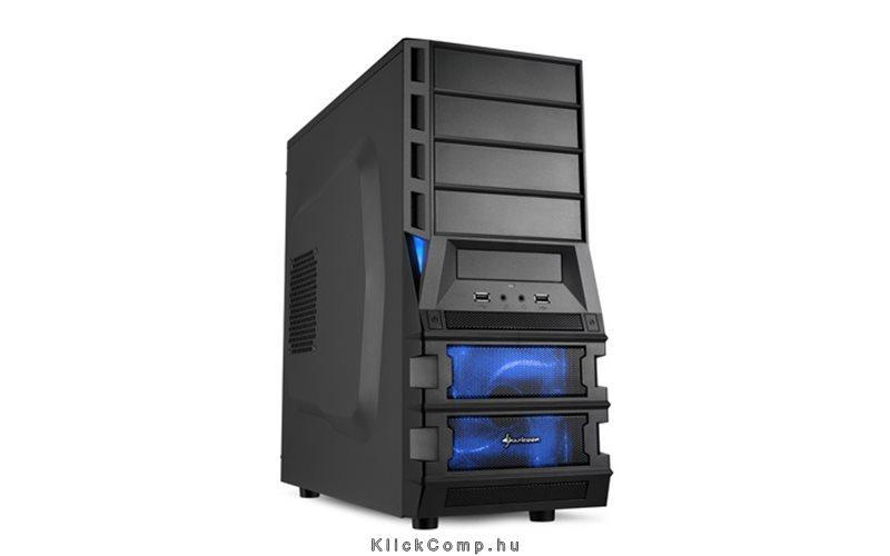 Számítógépház ATX mATX 2xUSB2.0 I/O SHARKOON Vaya II fekete fekete belső alsó t fotó, illusztráció : SHARK-4044951014095