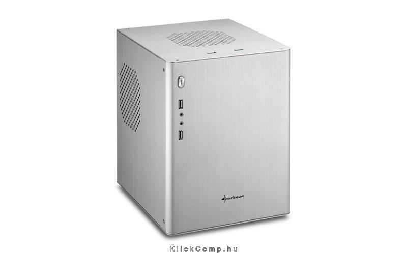 Számítógépház CA-M ezüst; ezüst belső; mATX; mITX; 2xUSB3.0; 2xUSB2.0; I/O; alu fotó, illusztráció : SHARK-4044951016129