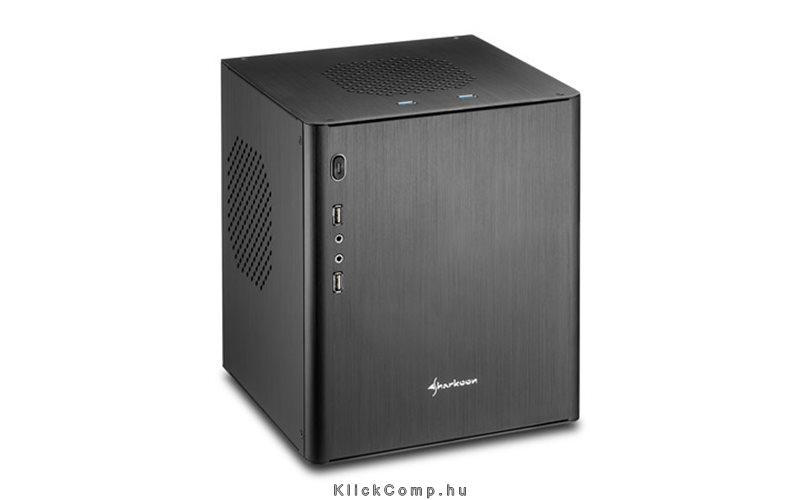 Számítógépház CA-I fekete; fekete belső; mITX; 2xUSB3.0; 2xUSB2.0; I/O; alumini fotó, illusztráció : SHARK-4044951016136