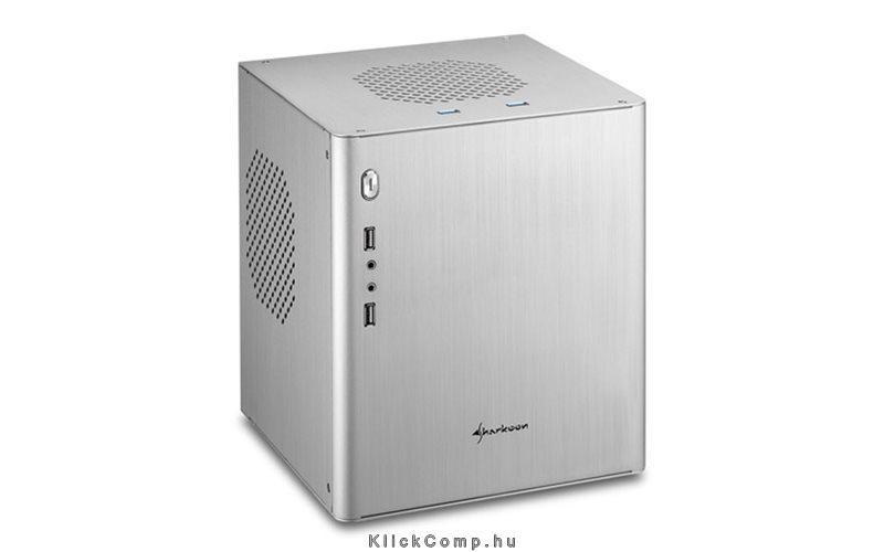 Számítógépház mITX 2xUSB3.0 2xUSB2.0 I/O aluminium szálcsiszolt SHARKOON CA-I e fotó, illusztráció : SHARK-4044951016143