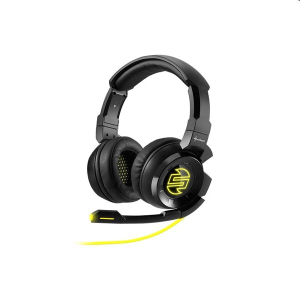 Fejhallgató mikrofon 3.5mm jack hangerőszabályzó nagy-párnás 2.5m kábel fekete fotó, illusztráció : SHARK-4044951016198