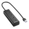 USB Hub USB3.0 4port Aluminium Hub Fekete