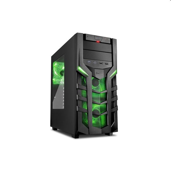 Számítógépház ATX mATX mITX ablakos alsó táp 3x140mm 2xUSB3.0 + 2xUSB2.0 Sharko fotó, illusztráció : SHARK-4044951018208