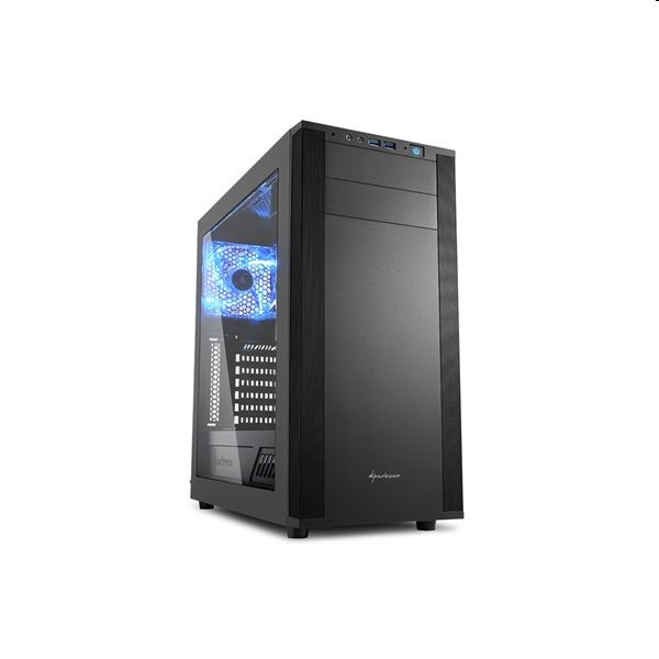 Számítógépház ATX mATX mITX Sharkoon M25-W 7.1 fekete ablakos alsó táp fotó, illusztráció : SHARK-4044951019328