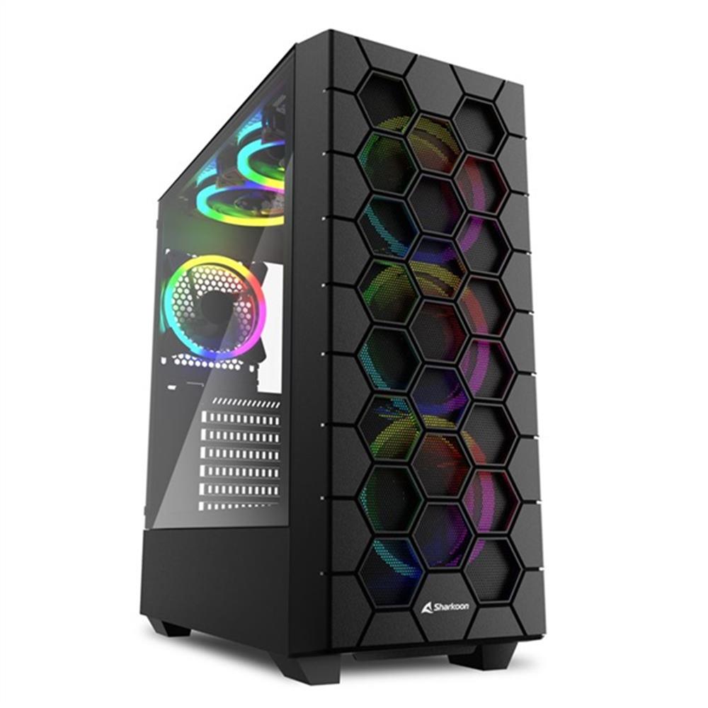 Számítógépház ATX ház Sharkoon RGB Hex MidTower fotó, illusztráció : SHARK-4044951037551