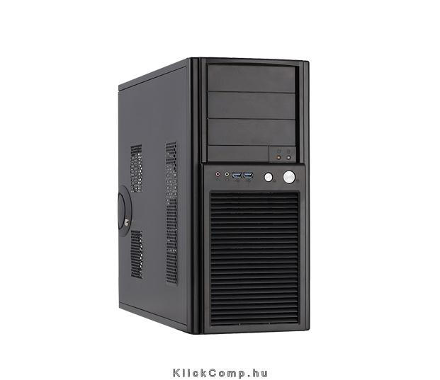 Számítógépház EATX ATX mATX ház CHIEFTEC Smart szériás táp nélküli fekete fotó, illusztráció : SH-03B-OP