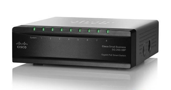 Cisco SG200-08P 8 LAN 10/100/1000Mbps Smart menedzselhető PoE switch fotó, illusztráció : SLM2008PT-EU